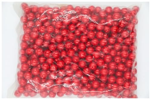 SQING 500 gramm 3/4/6/8/10/12 MM Mehrfarbig Mit Loch Acryl ABS Imitation perle Perlen Runde Lose Perlen for Schmuck Machen Zubehör(Siam,10mm 500gram) von SQING