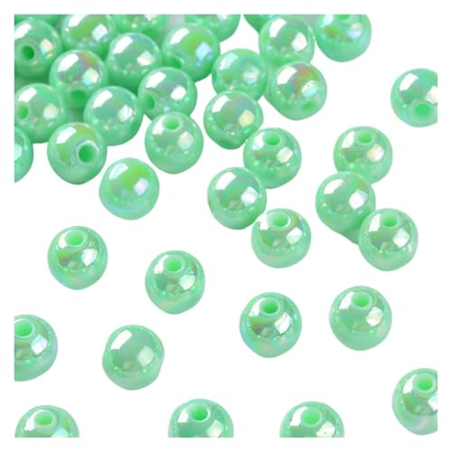 SQING 500g 6/8mm AB Farbe Überzogene Runde Undurchsichtige Acryl Perlen Spacer Perlen for Handgemachte Schmuck Machen Halskette armband DIY Zubehör(Aquamarine,6mm) von SQING