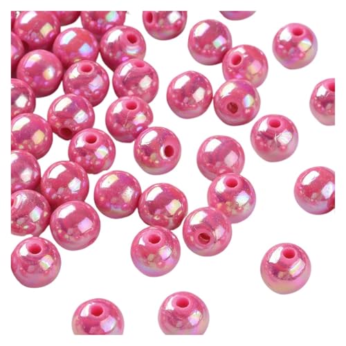 SQING 500g 6/8mm AB Farbe Überzogene Runde Undurchsichtige Acryl Perlen Spacer Perlen for Handgemachte Schmuck Machen Halskette armband DIY Zubehör(Camellia,6mm) von SQING