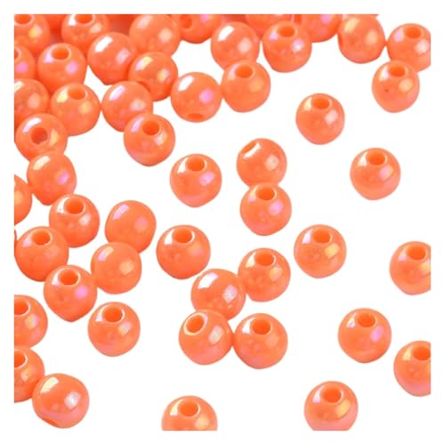 SQING 500g 6/8mm AB Farbe Überzogene Runde Undurchsichtige Acryl Perlen Spacer Perlen for Handgemachte Schmuck Machen Halskette armband DIY Zubehör(Coral,6mm) von SQING