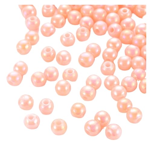 SQING 500g 6/8mm AB Farbe Überzogene Runde Undurchsichtige Acryl Perlen Spacer Perlen for Handgemachte Schmuck Machen Halskette armband DIY Zubehör(Light Salmon,6mm) von SQING