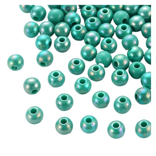 SQING 500g 6/8mm AB Farbe Überzogene Runde Undurchsichtige Acryl Perlen Spacer Perlen for Handgemachte Schmuck Machen Halskette armband DIY Zubehör(Medium Aquamarine,6mm) von SQING