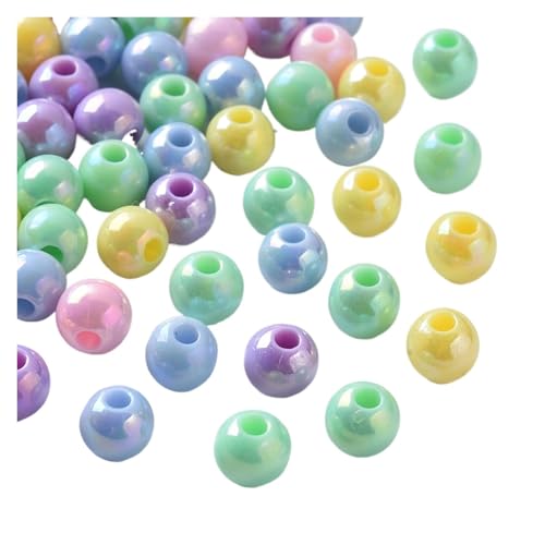 SQING 500g 6/8mm AB Farbe Überzogene Runde Undurchsichtige Acryl Perlen Spacer Perlen for Handgemachte Schmuck Machen Halskette armband DIY Zubehör(Mixed Color,8mm) von SQING