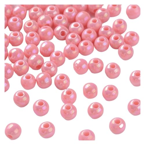 SQING 500g 6/8mm AB Farbe Überzogene Runde Undurchsichtige Acryl Perlen Spacer Perlen for Handgemachte Schmuck Machen Halskette armband DIY Zubehör(Salmon,6mm) von SQING