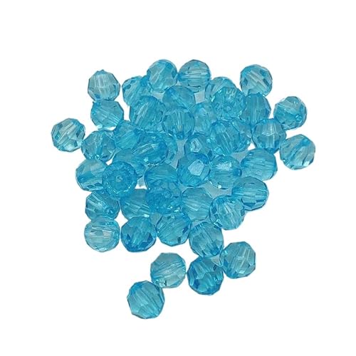 SQING 6–20 mm große, klare, facettierte Acrylperlen for handgefertigte Schmuckherstellung, Halskette/Ohrring, DIY-Herstellung/Schmuckzubehör(Aqua blue,6mm 4500pcs) von SQING