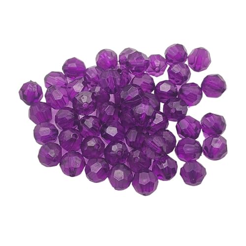 SQING 6–20 mm große, klare, facettierte Acrylperlen for handgefertigte Schmuckherstellung, Halskette/Ohrring, DIY-Herstellung/Schmuckzubehör(Dark purple,20mm 100pcs) von SQING