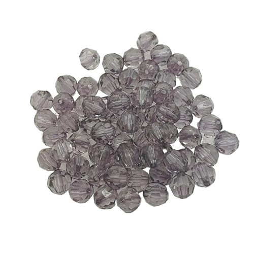 SQING 6–20 mm große, klare, facettierte Acrylperlen for handgefertigte Schmuckherstellung, Halskette/Ohrring, DIY-Herstellung/Schmuckzubehör(Grey,12mm 500pcs) von SQING