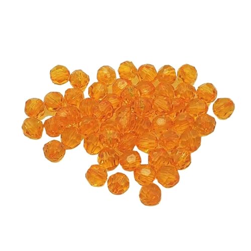 SQING 6–20 mm große, klare, facettierte Acrylperlen for handgefertigte Schmuckherstellung, Halskette/Ohrring, DIY-Herstellung/Schmuckzubehör(Orange,10mm 900pcs) von SQING