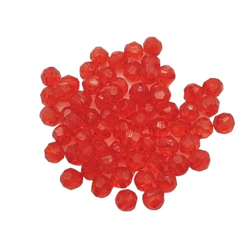 SQING 6–20 mm große, klare, facettierte Acrylperlen for handgefertigte Schmuckherstellung, Halskette/Ohrring, DIY-Herstellung/Schmuckzubehör(Red,16mm 200pcs) von SQING