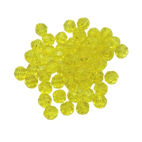 SQING 6–20 mm große, klare, facettierte Acrylperlen for handgefertigte Schmuckherstellung, Halskette/Ohrring, DIY-Herstellung/Schmuckzubehör(Yellow,16mm 200pcs) von SQING