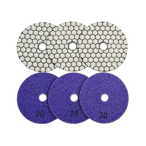 SQING 6 teile/satz Diamant Polieren Pads Harz Bond Flexible Dia 4 "/100mm Körnung #30 Trocken Schleifen Disc for Granit Marmor Keramik von SQING