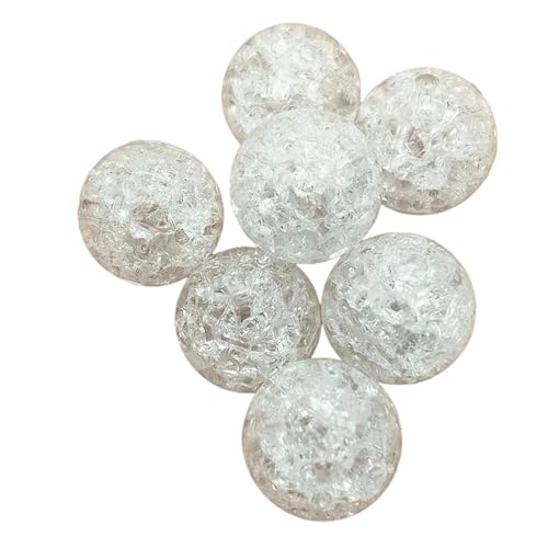 SQING 8/10/12/14/16 mm klare runde Perlen mit Risseffekt for handgefertigte Halsketten-Ohrringe DIY-Teile. Schmuckzubehör und Komponenten(Clear,10mm 850pcs) von SQING