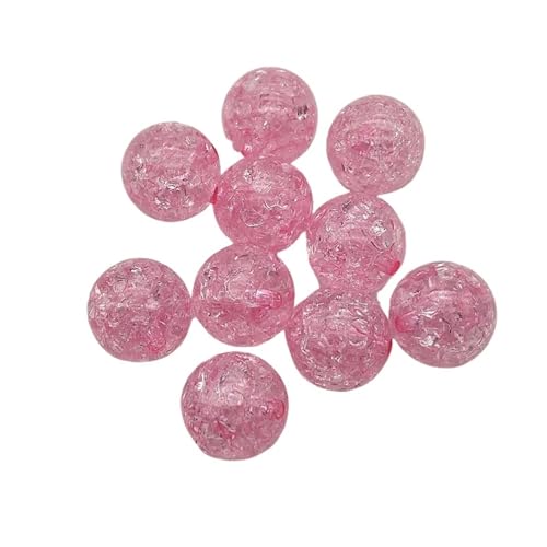 SQING 8/10/12/14/16 mm klare runde Perlen mit Risseffekt for handgefertigte Halsketten-Ohrringe DIY-Teile. Schmuckzubehör und Komponenten(Pink,10mm 850pcs) von SQING