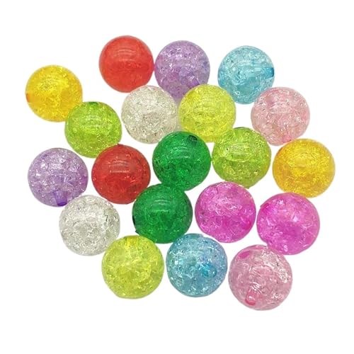 SQING 8/10/12/14/16 mm klare runde Perlen mit Risseffekt for handgefertigte Halsketten-Ohrringe DIY-Teile. Schmuckzubehör und Komponenten(Random mix,16mm 200pcs) von SQING