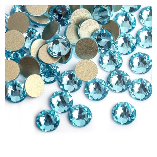 SQING 8 große + 8 kleine 1440 Stück bunte Nail-Art-Strass-Dekorationen, glitzernde Diamant-Strasssteine ​​mit flacher Rückseite, nicht Hotfix(Aquamarine,SS20-1440pcs) von SQING