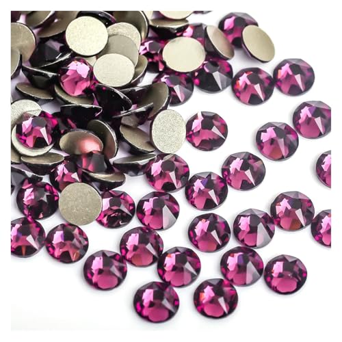 SQING 8 große + 8 kleine 1440 Stück bunte Nail-Art-Strass-Dekorationen, glitzernde Diamant-Strasssteine ​​mit flacher Rückseite, nicht Hotfix(Dark amethyst,SS20-1440pcs) von SQING