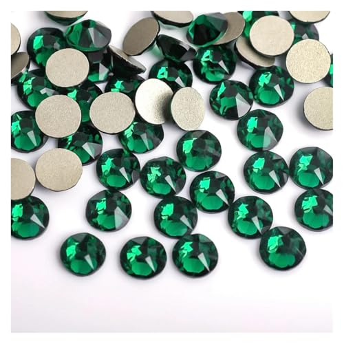 SQING 8 große + 8 kleine 1440 Stück bunte Nail-Art-Strass-Dekorationen, glitzernde Diamant-Strasssteine ​​mit flacher Rückseite, nicht Hotfix(Emerald,SS16-1440pcs) von SQING