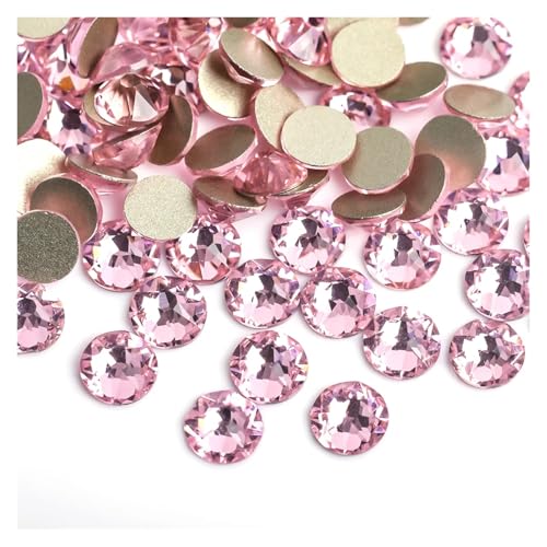 SQING 8 große + 8 kleine 1440 Stück bunte Nail-Art-Strass-Dekorationen, glitzernde Diamant-Strasssteine ​​mit flacher Rückseite, nicht Hotfix(Light pink,SS16-1440pcs) von SQING