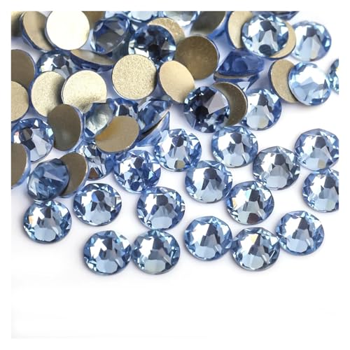 SQING 8 große + 8 kleine 1440 Stück bunte Nail-Art-Strass-Dekorationen, glitzernde Diamant-Strasssteine ​​mit flacher Rückseite, nicht Hotfix(Light sapphire,SS16-1440pcs) von SQING