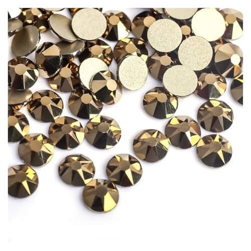 SQING 8 große + 8 kleine 1440 Stück bunte Nail-Art-Strass-Dekorationen, glitzernde Diamant-Strasssteine ​​mit flacher Rückseite, nicht Hotfix(Mine gold,SS16-1440pcs) von SQING