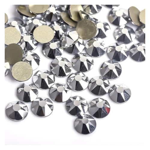 SQING 8 große + 8 kleine 1440 Stück bunte Nail-Art-Strass-Dekorationen, glitzernde Diamant-Strasssteine ​​mit flacher Rückseite, nicht Hotfix(Mine silver,SS16-1440pcs) von SQING