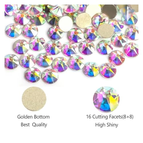 SQING 8 große + 8 kleine 1440 Stück bunte Nail-Art-Strass-Dekorationen, glitzernde Diamant-Strasssteine ​​mit flacher Rückseite, nicht Hotfix(New velvet,SS20-1440pcs) von SQING