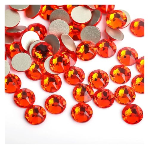 SQING 8 große + 8 kleine 1440 Stück bunte Nail-Art-Strass-Dekorationen, glitzernde Diamant-Strasssteine ​​mit flacher Rückseite, nicht Hotfix(Orange,SS20-1440pcs) von SQING