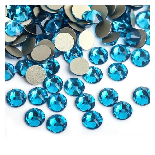 SQING 8 große + 8 kleine 1440 Stück bunte Nail-Art-Strass-Dekorationen, glitzernde Diamant-Strasssteine ​​mit flacher Rückseite, nicht Hotfix(Peacock blue,SS20-1440pcs) von SQING