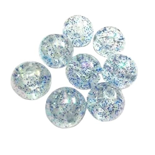 SQING 8mm/10mm/12mm/14mm/16mm/20mm Transparent AB mit glitzernden klobigen Perlen for modische Kinder-Halskette/Schmuck(Blue glitter,12mm 500pcs per bag) von SQING