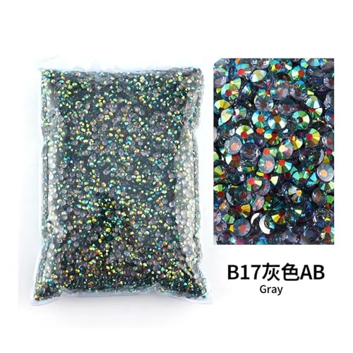 SQING Bulk Jelly Color AB Transparent AB 2mm, 3mm, 4mm, 5mm, 6mm Facetten FlatBack Resin Strass Nail Art Kleidungsstück Dekoration(Tm-Clear AB,3mm SS10-10000pcs) von SQING