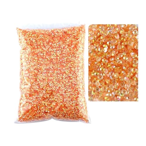 SQING Bulk Jelly Color AB Transparent AB 2mm, 3mm, 4mm, 5mm, 6mm Facetten FlatBack Resin Strass Nail Art Kleidungsstück Dekoration(Tm- Silk AB,2mm SS6-10000pcs) von SQING