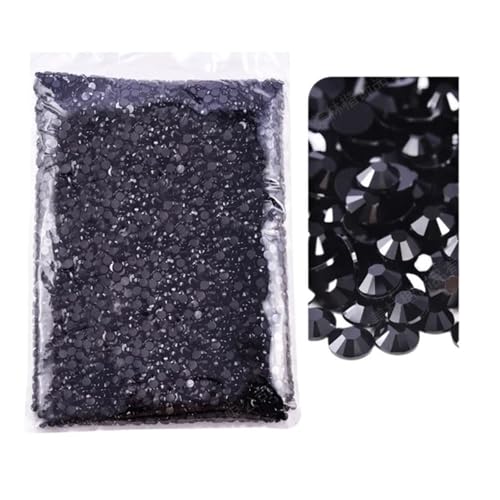 SQING Großes Paket, 2–6 mm, Kunstharz, nicht Hotfix-Strasssteine, Bulk-Großhandel, flache Rückseite, Kunststoff-Kristalle, Nagel-DIY-Glitzerstein(Black,4mm SS16-5000pcs) von SQING