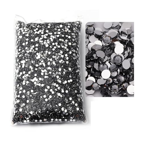 SQING Großes Paket, 2–6 mm, Kunstharz, nicht Hotfix-Strasssteine, Bulk-Großhandel, flache Rückseite, Kunststoff-Kristalle, Nagel-DIY-Glitzerstein(Black diamond,2mm SS6-10000pcs) von SQING