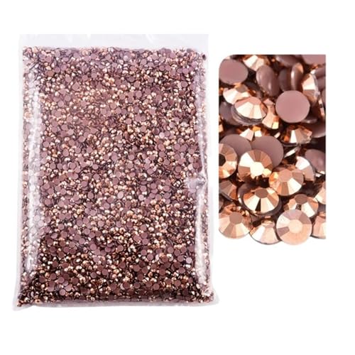 SQING Großes Paket, 2–6 mm, Kunstharz, nicht Hotfix-Strasssteine, Bulk-Großhandel, flache Rückseite, Kunststoff-Kristalle, Nagel-DIY-Glitzerstein(Bronze,2mm SS6-10000pcs) von SQING