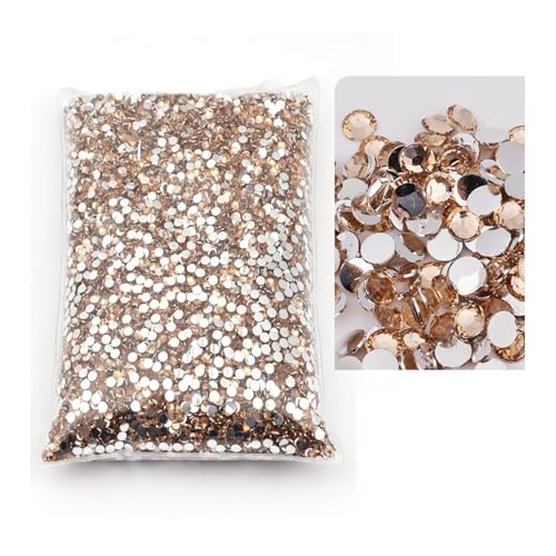 SQING Großes Paket, 2–6 mm, Kunstharz, nicht Hotfix-Strasssteine, Bulk-Großhandel, flache Rückseite, Kunststoff-Kristalle, Nagel-DIY-Glitzerstein(Champagne,3mm SS10-10000pcs) von SQING