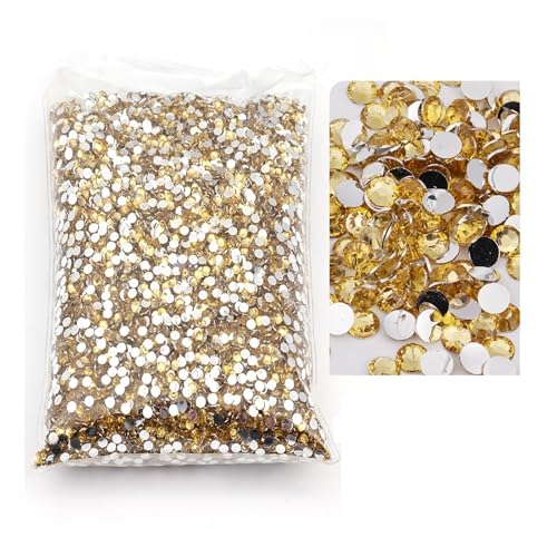 SQING Großes Paket, 2–6 mm, Kunstharz, nicht Hotfix-Strasssteine, Bulk-Großhandel, flache Rückseite, Kunststoff-Kristalle, Nagel-DIY-Glitzerstein(Crystal Yellow,5mm SS20-3000pcs) von SQING