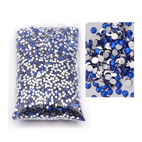 SQING Großes Paket, 2–6 mm, Kunstharz, nicht Hotfix-Strasssteine, Bulk-Großhandel, flache Rückseite, Kunststoff-Kristalle, Nagel-DIY-Glitzerstein(Dark Blue,6mm SS30-1000pcs) von SQING