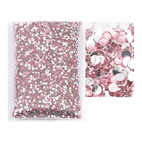 SQING Großes Paket, 2–6 mm, Kunstharz, nicht Hotfix-Strasssteine, Bulk-Großhandel, flache Rückseite, Kunststoff-Kristalle, Nagel-DIY-Glitzerstein(Dark Pink,2mm SS6-10000pcs) von SQING