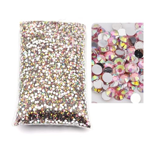 SQING Großes Paket, 2–6 mm, Kunstharz, nicht Hotfix-Strasssteine, Bulk-Großhandel, flache Rückseite, Kunststoff-Kristalle, Nagel-DIY-Glitzerstein(Deep Pink AB,2mm SS6-10000pcs) von SQING