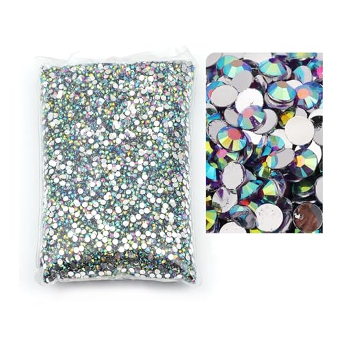 SQING Großes Paket, 2–6 mm, Kunstharz, nicht Hotfix-Strasssteine, Bulk-Großhandel, flache Rückseite, Kunststoff-Kristalle, Nagel-DIY-Glitzerstein(Deep Purple AB,2mm SS6-10000pcs) von SQING