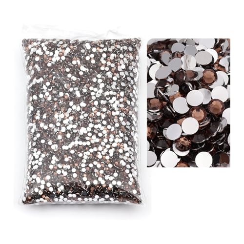 SQING Großes Paket, 2–6 mm, Kunstharz, nicht Hotfix-Strasssteine, Bulk-Großhandel, flache Rückseite, Kunststoff-Kristalle, Nagel-DIY-Glitzerstein(Deep coffee,4mm SS16-5000pcs) von SQING