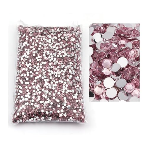 SQING Großes Paket, 2–6 mm, Kunstharz, nicht Hotfix-Strasssteine, Bulk-Großhandel, flache Rückseite, Kunststoff-Kristalle, Nagel-DIY-Glitzerstein(Light Pink,3mm SS10-10000pcs) von SQING