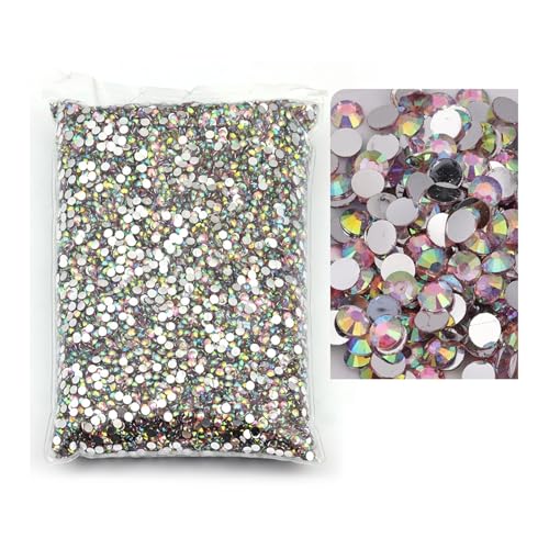 SQING Großes Paket, 2–6 mm, Kunstharz, nicht Hotfix-Strasssteine, Bulk-Großhandel, flache Rückseite, Kunststoff-Kristalle, Nagel-DIY-Glitzerstein(Light Pink AB,2mm SS6-10000pcs) von SQING