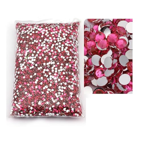 SQING Großes Paket, 2–6 mm, Kunstharz, nicht Hotfix-Strasssteine, Bulk-Großhandel, flache Rückseite, Kunststoff-Kristalle, Nagel-DIY-Glitzerstein(Light Rose,5mm SS20-3000pcs) von SQING