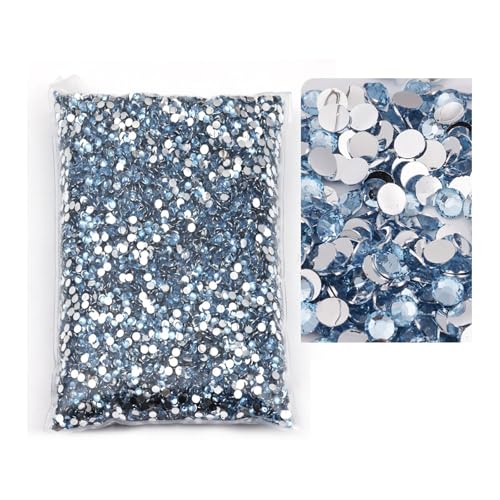 SQING Großes Paket, 2–6 mm, Kunstharz, nicht Hotfix-Strasssteine, Bulk-Großhandel, flache Rückseite, Kunststoff-Kristalle, Nagel-DIY-Glitzerstein(Light blue,4mm SS16-5000pcs) von SQING