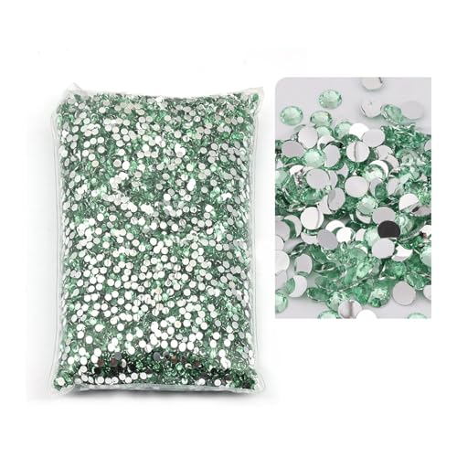 SQING Großes Paket, 2–6 mm, Kunstharz, nicht Hotfix-Strasssteine, Bulk-Großhandel, flache Rückseite, Kunststoff-Kristalle, Nagel-DIY-Glitzerstein(Light green,4mm SS16-5000pcs) von SQING