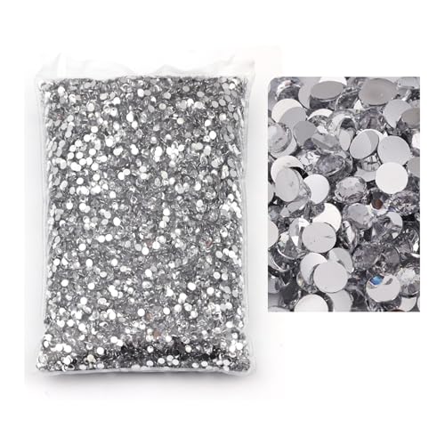 SQING Großes Paket, 2–6 mm, Kunstharz, nicht Hotfix-Strasssteine, Bulk-Großhandel, flache Rückseite, Kunststoff-Kristalle, Nagel-DIY-Glitzerstein(White,2mm SS6-10000pcs) von SQING