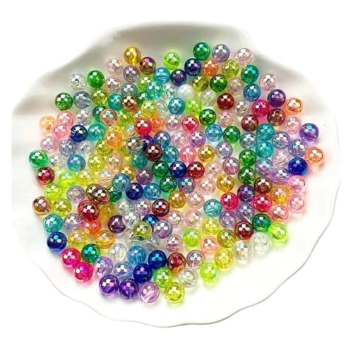 SQING Großes Paket 3/4/5/6/8/10 Großhandel AB Farbe Runde Acryl Perlen Gerade Loch Transparent for Schmuck Machen DIY Armband(Colour8,10mm 900PCS) von SQING