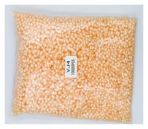 SQING Großpackung 1,5 mm ~ 14 mm Kunstperlen Elfenbeinweiß AB Mehrfarbige halbrunde Perle mit flacher Rückseite ABS-Kunststoff DIY Nail Art Glitzer(Orange,12mm 1000pcs) von SQING