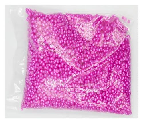 SQING Großpackung 1,5 mm ~ 14 mm Kunstperlen Elfenbeinweiß AB Mehrfarbige halbrunde Perle mit flacher Rückseite ABS-Kunststoff DIY Nail Art Glitzer(Rose,1.5mm 10000pcs) von SQING